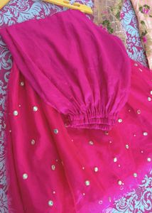 Elegant Peach short kurti and dupatta garara Set w