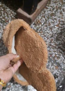 Women's Light Blue &amp; Brown Slippers