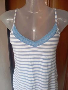 Striped Cotton Nightgown