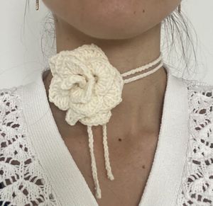 crochet flower choker