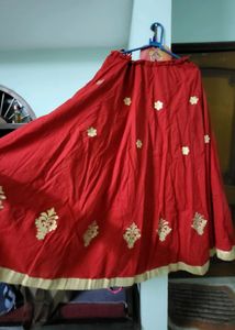 Beautiful Red Lengha With Liner Attached