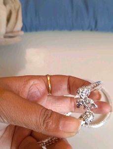 Silver Anklets with Elephant Charms