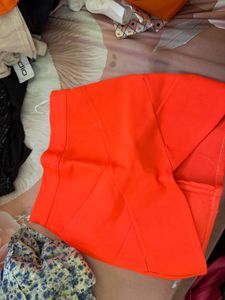 Chic Orange Wrap Mini Skirt