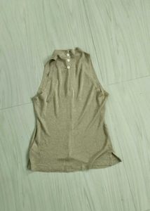 Sparkly Mock Neck Sleeveless Top