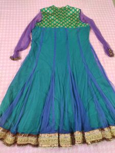 New Blue Net Anarkali By Rangmanch Pantaloons