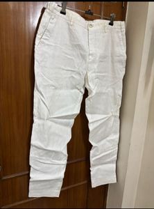 Zara Men's White Linen Pants