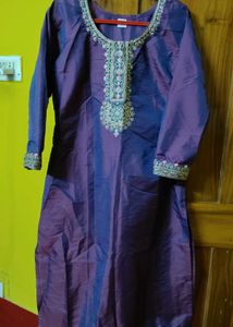 Elegant Purple Silk Kurta Set