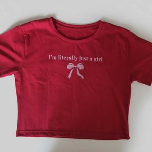 Trendy Red Graphic Tee