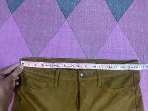 Dark Mustard  Skinny Velvet Pants
