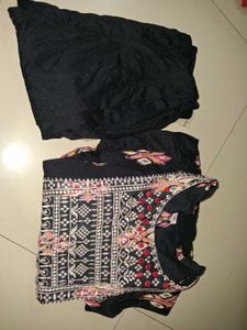 Embroidered Black Kurta