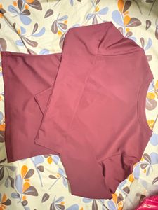 Maroon High neck tshirt