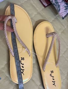 BRAND NEW Sparkly Yellow Flip Flops
