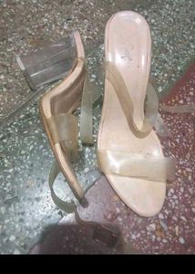 Clear Strap Block Heel Sandals