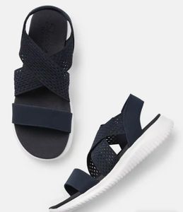 Navy Blue Strappy Flat Sandals