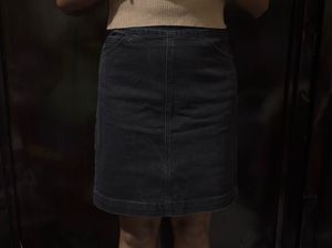Classic Black Denim Skirt