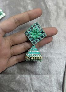 Bohemian Mirror Work Jhumka Earrings