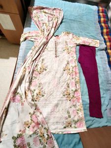 Elegant Floral Kurta Set with Dupatta