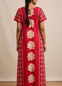 Comfortable Red Floral Nightgown