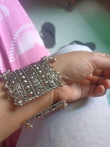 Exquisite Oxidized Silver Bracelet with Ghungroos