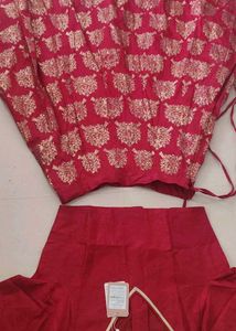 Maroon Brocade Lehenga Choli Set
