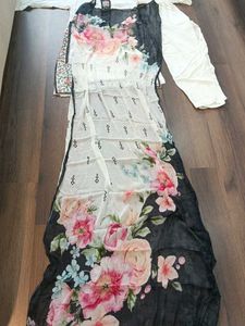 Embroidered White Kurta Set with Dupatta