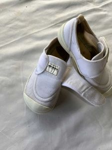 Miki House White Velcro Shoes