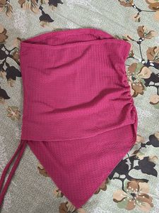 Hot Pink Textured Tube Top