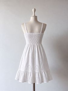 Chic White Broderie Anglaise Mini Dress
