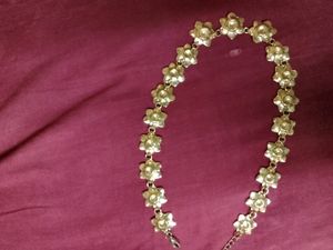 Maroon Color Flower Design Necklace