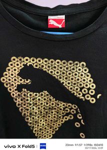 Puma Rich Black T shirt dimond shaped logo