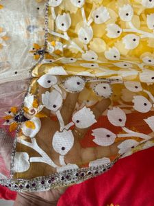 Elegant Embroidered Net Saree