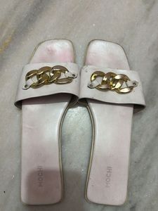 Stylish White Chain Sandals