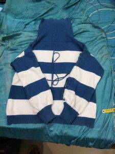 Striped Turtleneck Knit Sweater