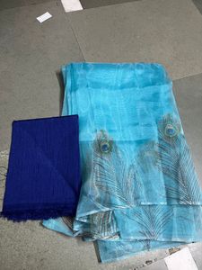 peacock pankh  beautiful organza sareee😍😍😍