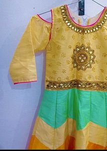 Beautiful golden Multicolored dress