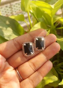 Classic Black Stud Mini Earrings