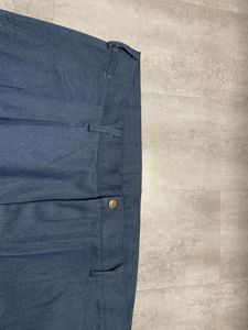 Men's Blue Pleated Casual Pants