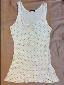 White Polka Dot Tank Top