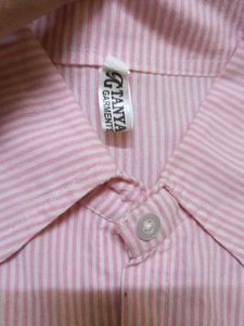 Pink Stripped Knotted shirt
