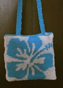 Handmade Crochet Flower Tote Bag