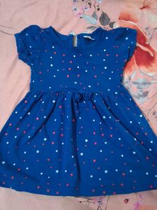 Girls Star Print Blue Dress