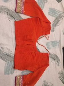 Orange Embroidered Blouse