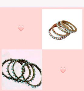 combo Elegant Pearl & Stone Bangles