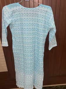 Sky Blue Chikankari Kurta