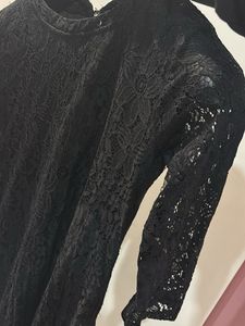 Pantaloons Black Lace Mini Dress