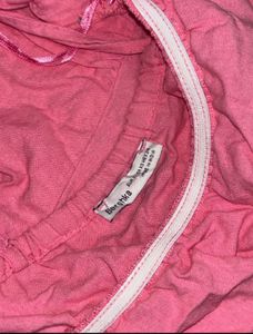 BERSHKA pink tie-up top