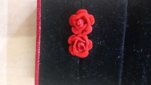Red Rose Stud Earrings