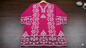 New Elegant Pink Embroidered Kurta Set with Dupatt