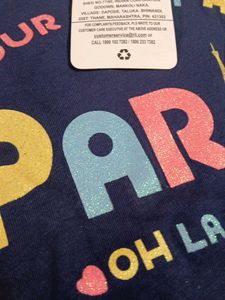 7-8 year Cute Navy Blue Paris T-Shirt and Yellow P