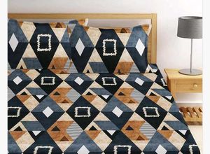 Geometric Print Elastic Fitted Bedsheet
